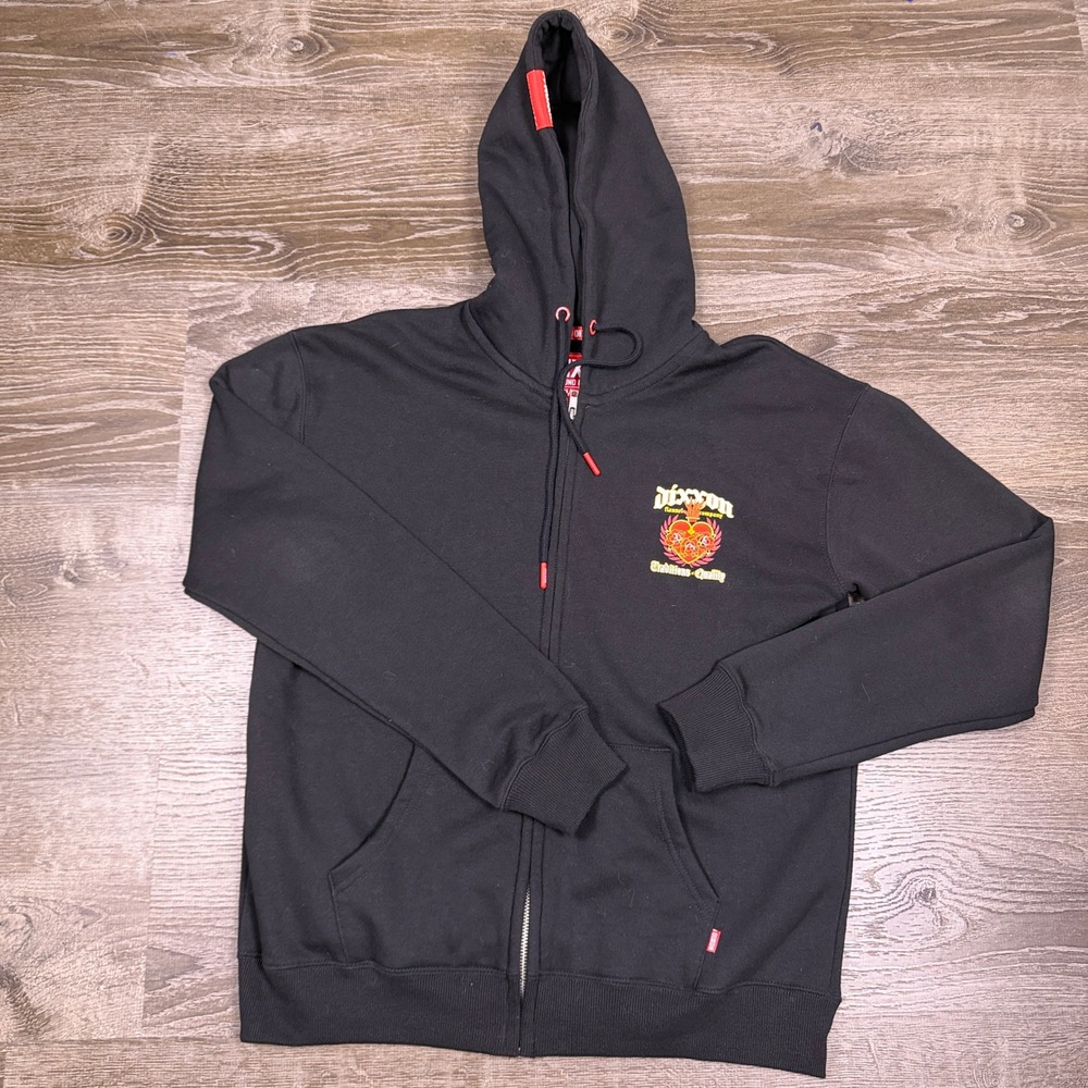 Dixxon Flannel Company Zip Up Hoodie Mens‎ Medium Black Sacred Heart Graphic